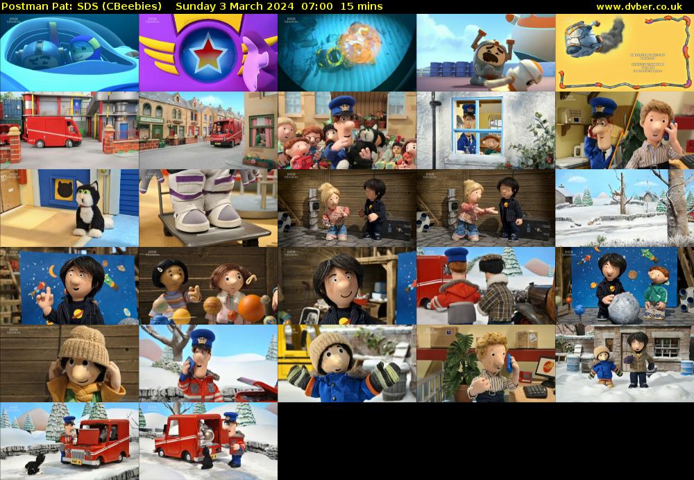 Postman Pat: SDS (CBeebies) Sunday 3 March 2024 07:00 - 07:15