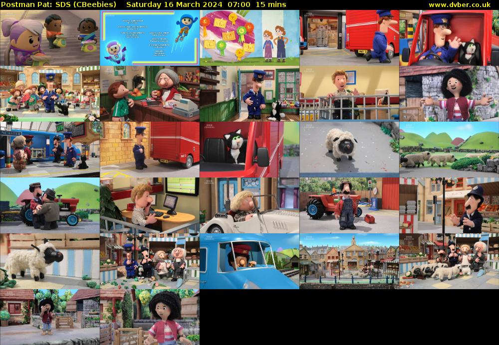 Postman Pat: SDS (CBeebies) Saturday 16 March 2024 07:00 - 07:15