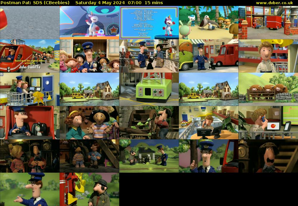Postman Pat: SDS (CBeebies) Saturday 4 May 2024 07:00 - 07:15