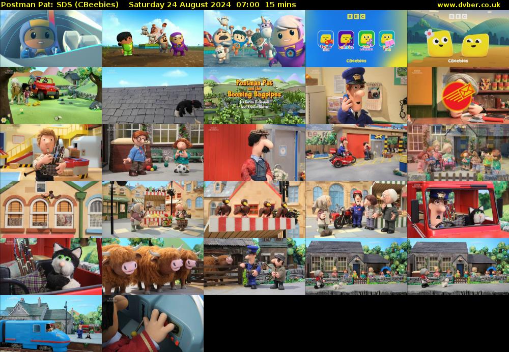 Postman Pat: SDS (CBeebies) Saturday 24 August 2024 07:00 - 07:15