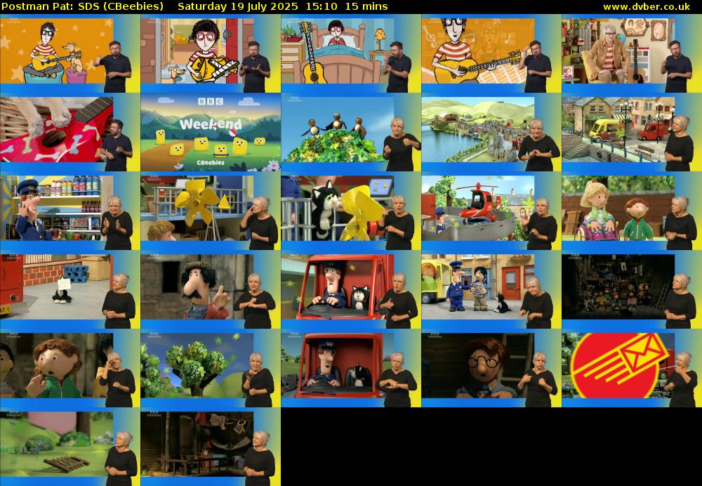 Postman Pat: SDS (CBeebies) Saturday 19 July 2025 15:10 - 15:25