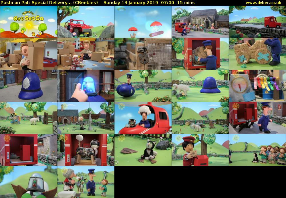 Postman Pat: Special Delivery... (CBeebies) Sunday 13 January 2019 07:00 - 07:15