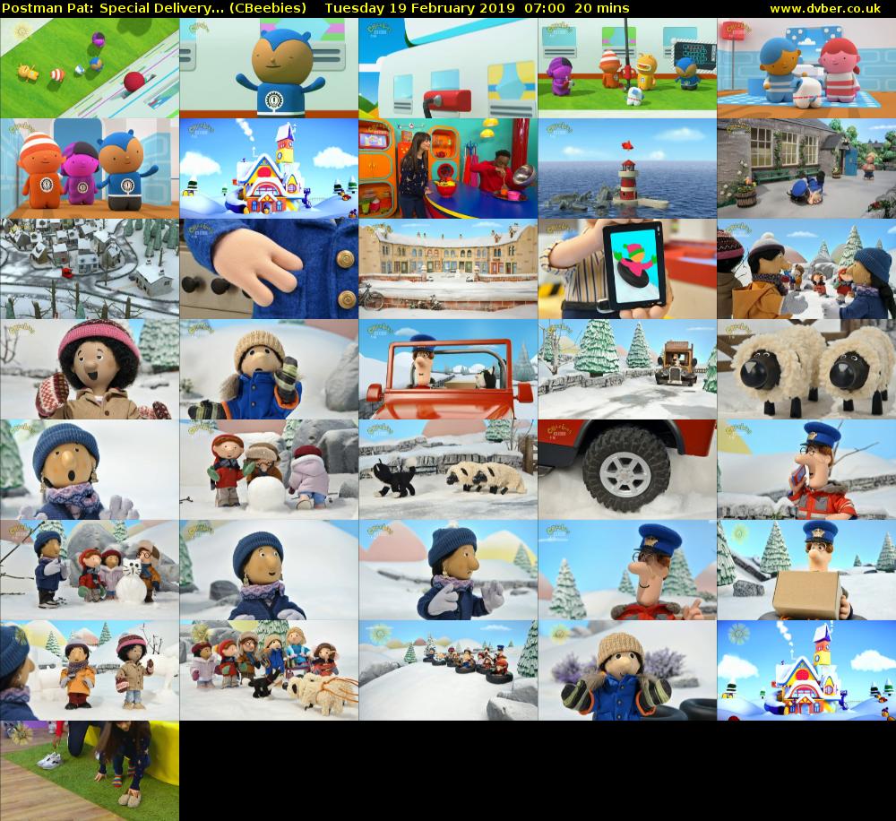 Postman Pat: Special Delivery... (CBeebies) Tuesday 19 February 2019 07:00 - 07:20