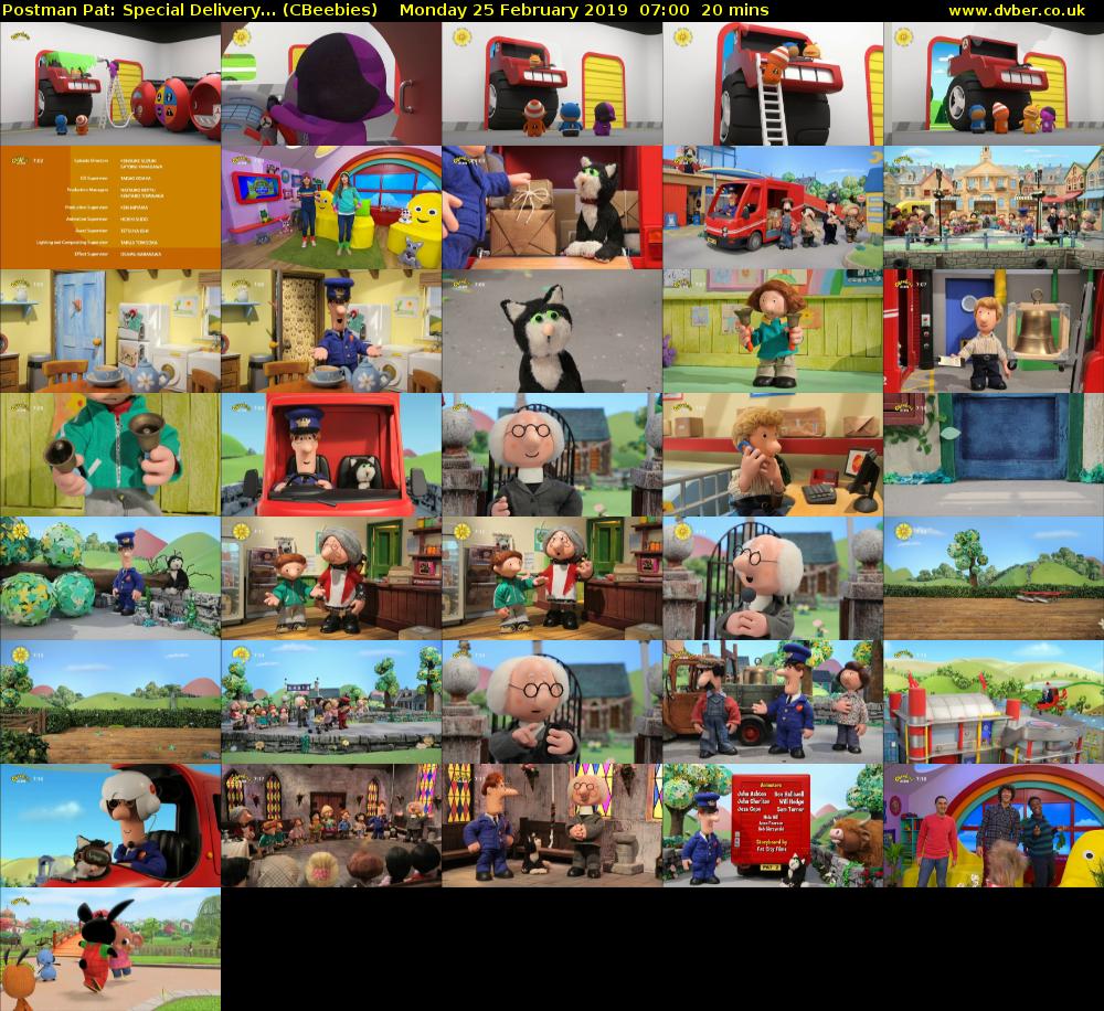Postman Pat: Special Delivery... (CBeebies) Monday 25 February 2019 07:00 - 07:20