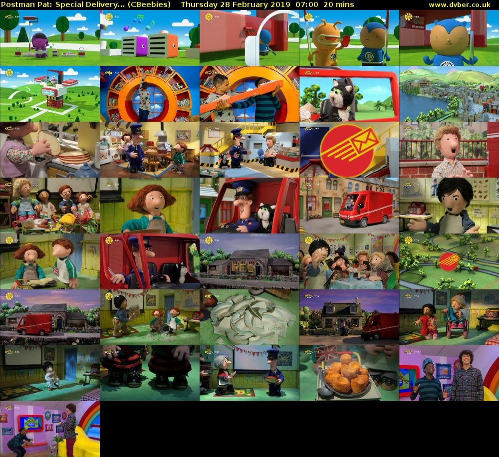 Postman Pat: Special Delivery... (CBeebies) Thursday 28 February 2019 07:00 - 07:20