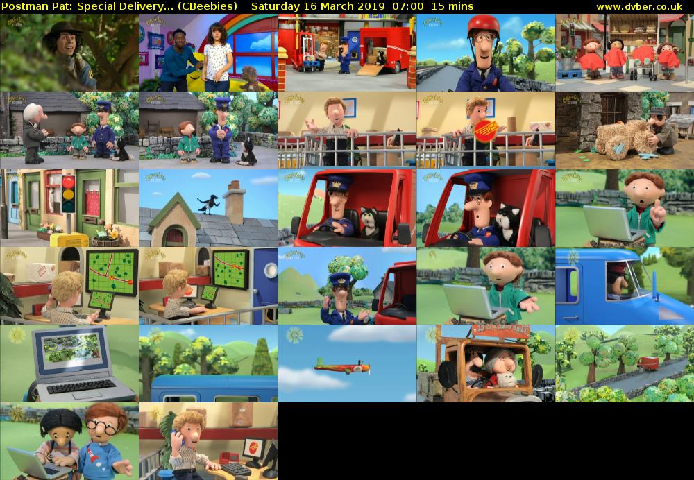 Postman Pat: Special Delivery... (CBeebies) Saturday 16 March 2019 07:00 - 07:15