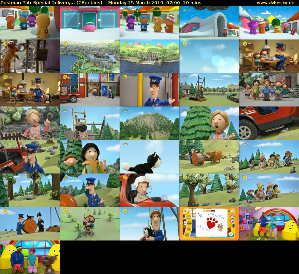 Postman Pat: Special Delivery... (CBeebies) Monday 25 March 2019 07:00 - 07:20