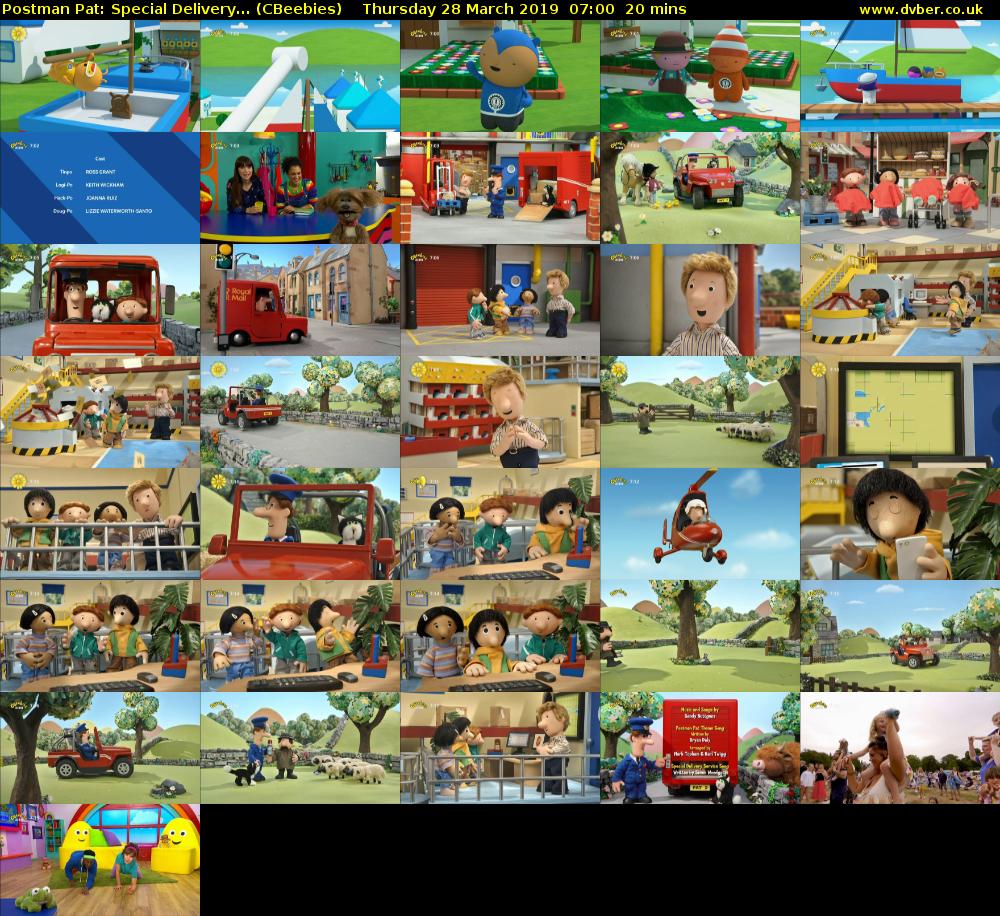 Postman Pat: Special Delivery... (CBeebies) Thursday 28 March 2019 07:00 - 07:20
