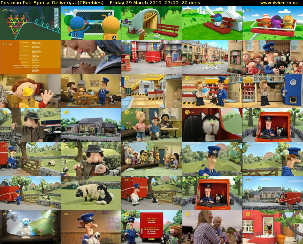 Postman Pat: Special Delivery... (CBeebies) Friday 29 March 2019 07:00 - 07:20