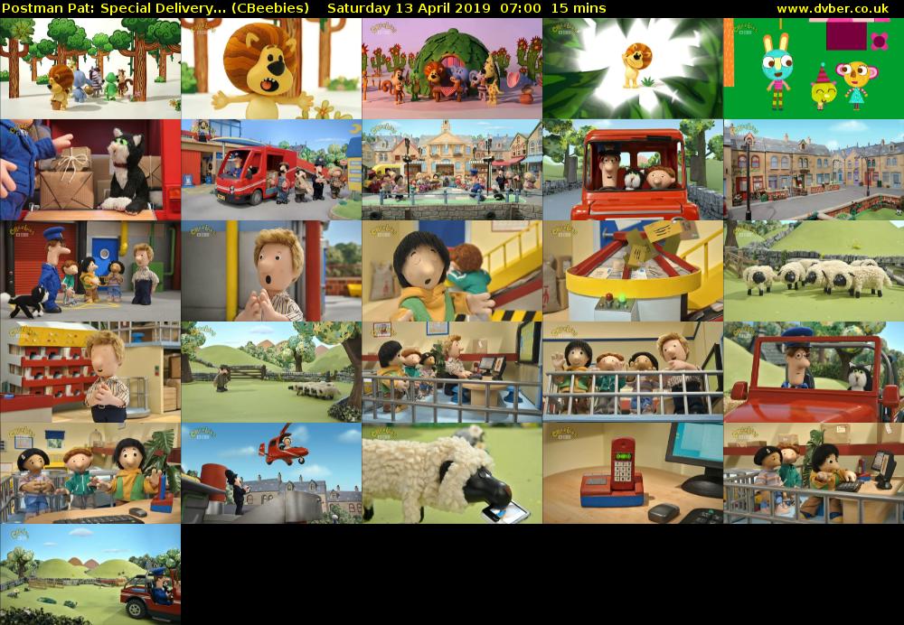 Postman Pat: Special Delivery... (CBeebies) Saturday 13 April 2019 07:00 - 07:15