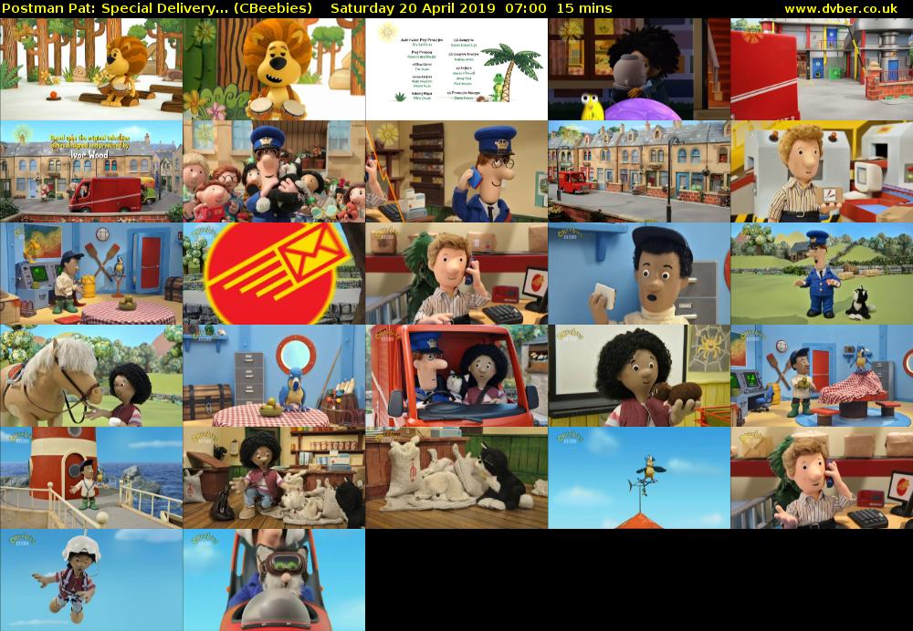 Postman Pat: Special Delivery... (CBeebies) Saturday 20 April 2019 07:00 - 07:15