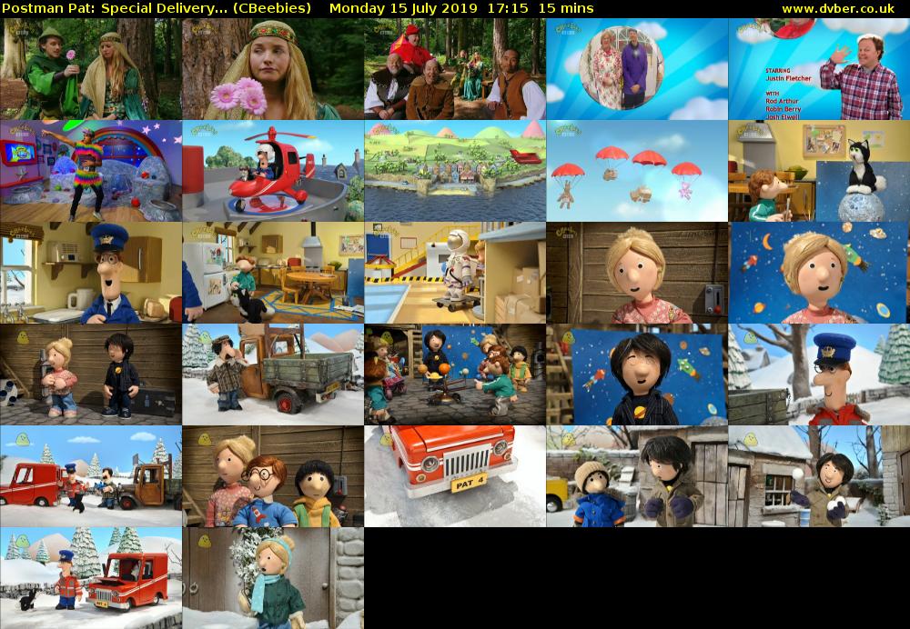 Postman Pat: Special Delivery... (CBeebies) Monday 15 July 2019 17:15 - 17:30