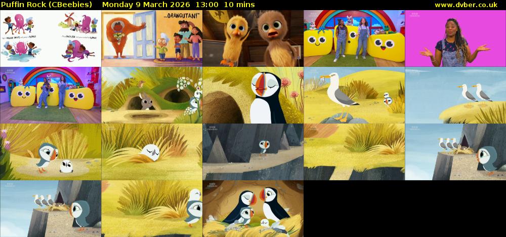 Puffin Rock (CBeebies) Monday 9 March 2026 13:00 - 13:10