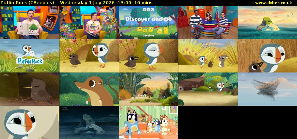 Puffin Rock (CBeebies) Wednesday 1 July 2026 13:00 - 13:10