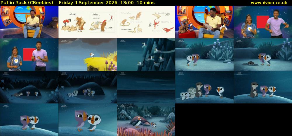 Puffin Rock (CBeebies) Friday 4 September 2026 13:00 - 13:10