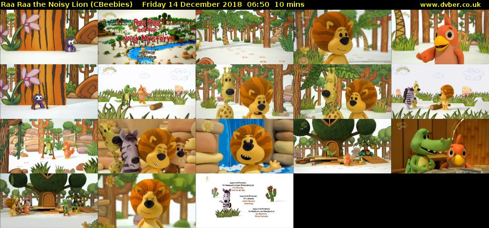 Raa Raa the Noisy Lion (CBeebies) Friday 14 December 2018 06:50 - 07:00