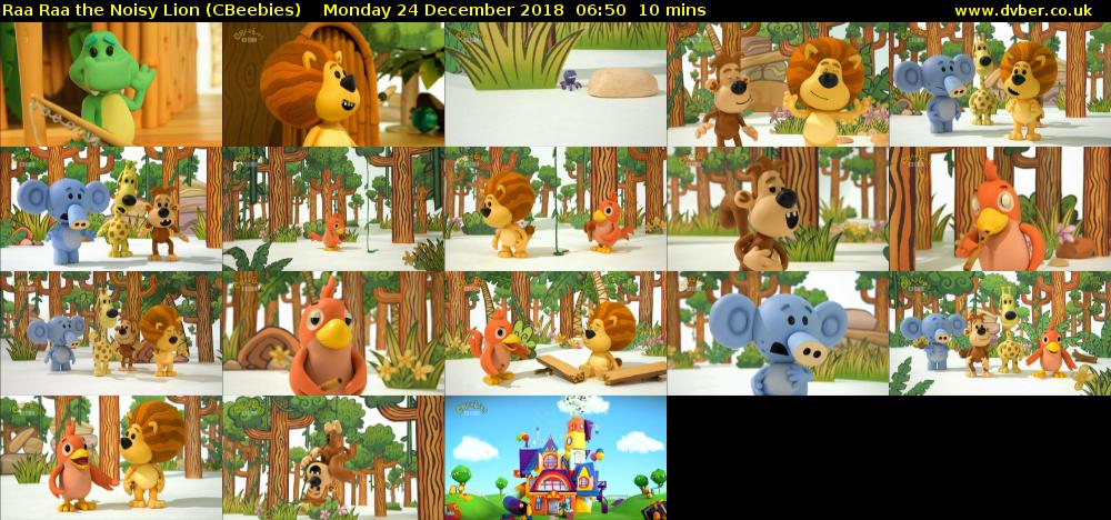 Raa Raa the Noisy Lion (CBeebies) Monday 24 December 2018 06:50 - 07:00