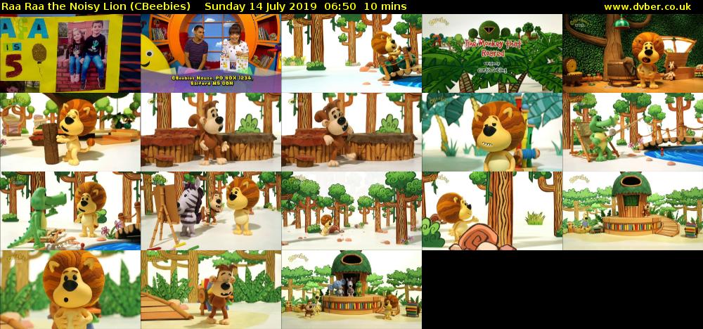 Raa Raa the Noisy Lion (CBeebies) Sunday 14 July 2019 06:50 - 07:00