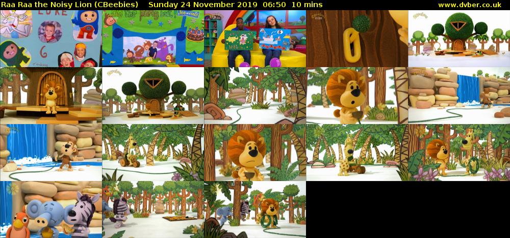 Raa Raa the Noisy Lion (CBeebies) Sunday 24 November 2019 06:50 - 07:00