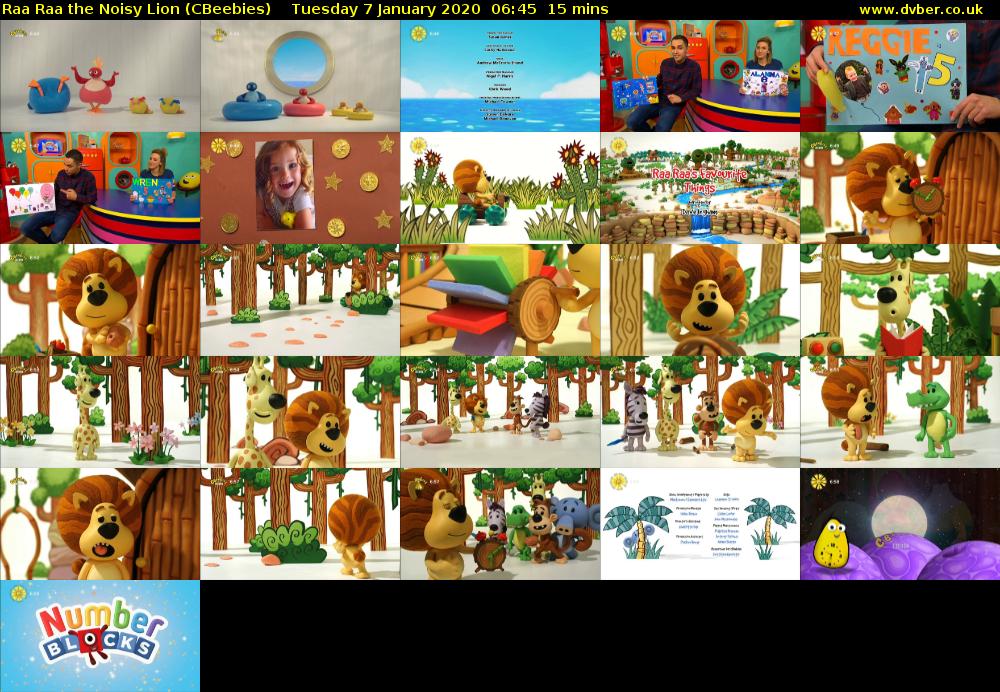 Raa Raa the Noisy Lion (CBeebies) Tuesday 7 January 2020 06:45 - 07:00