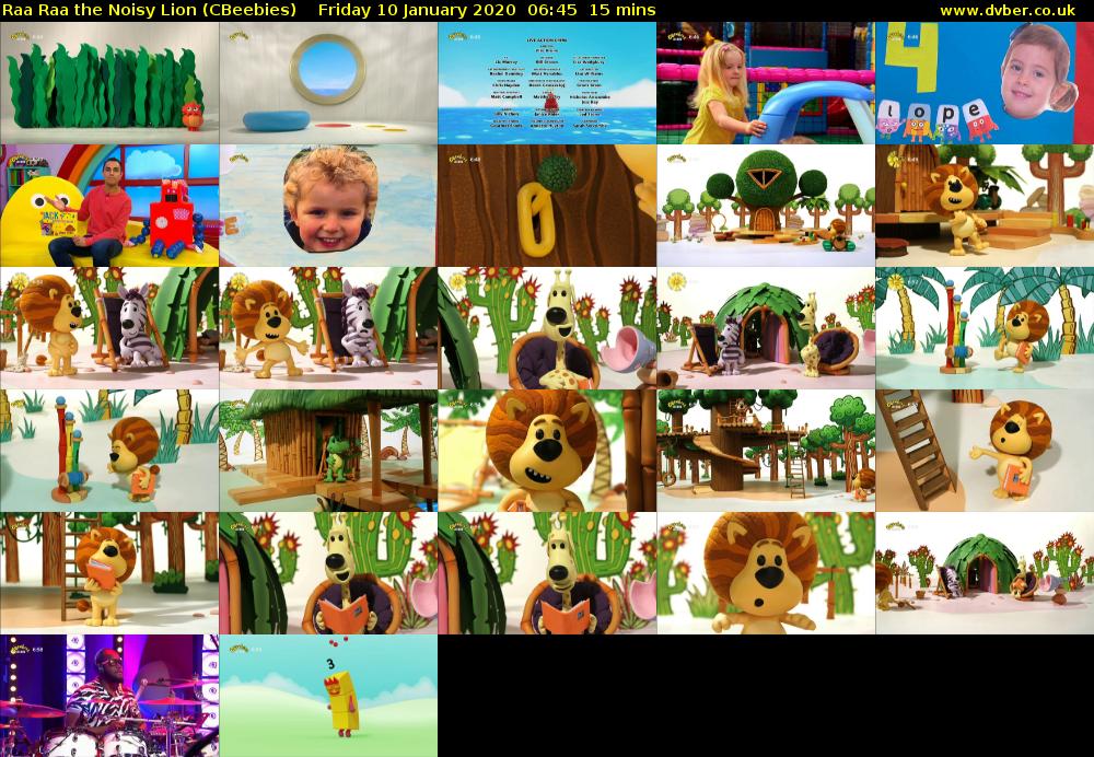 Raa Raa the Noisy Lion (CBeebies) Friday 10 January 2020 06:45 - 07:00