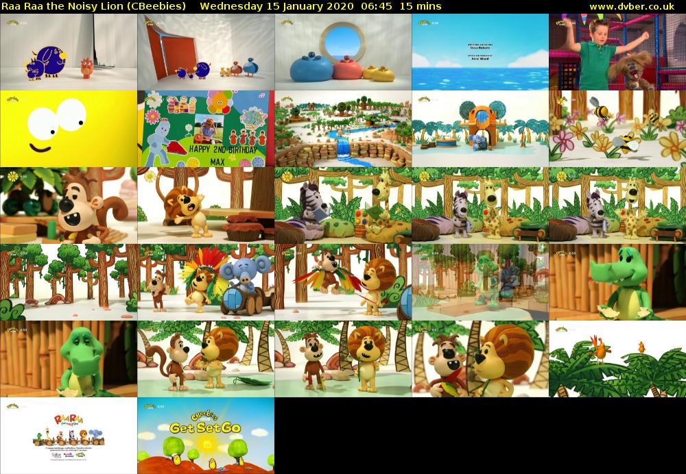 Raa Raa the Noisy Lion (CBeebies) Wednesday 15 January 2020 06:45 - 07:00