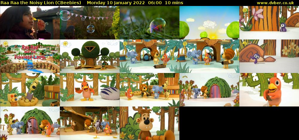 Raa Raa the Noisy Lion (CBeebies) Monday 10 January 2022 06:00 - 06:10