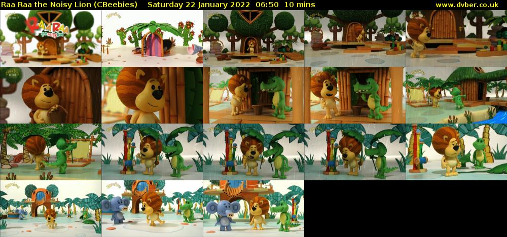 Raa Raa the Noisy Lion (CBeebies) Saturday 22 January 2022 06:50 - 07:00