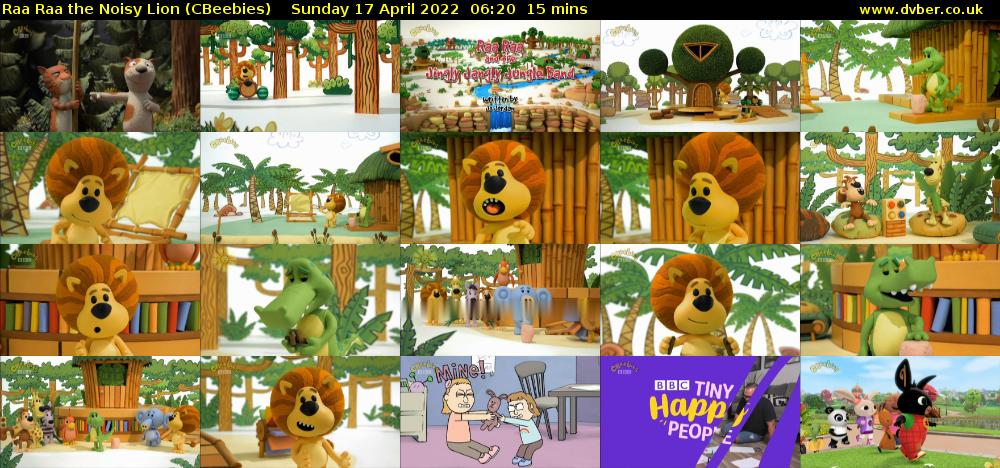 Raa Raa the Noisy Lion (CBeebies) Sunday 17 April 2022 06:20 - 06:35