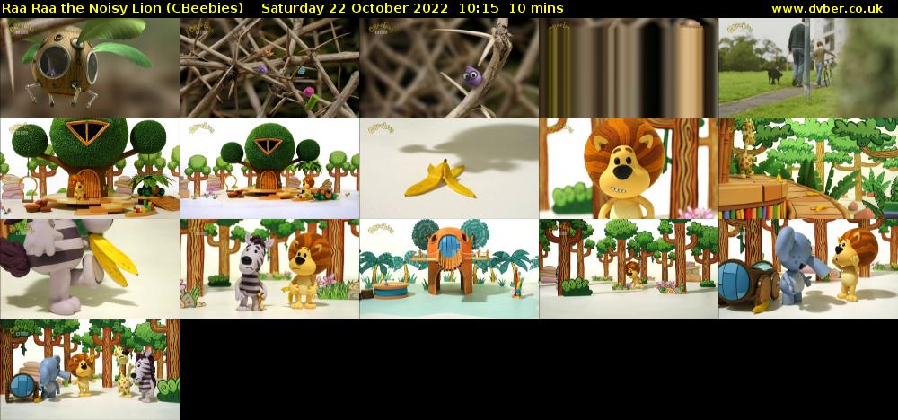 Raa Raa the Noisy Lion (CBeebies) Saturday 22 October 2022 10:15 - 10:25