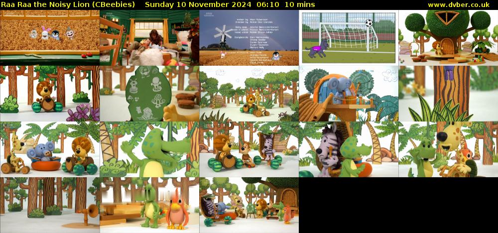 Raa Raa the Noisy Lion (CBeebies) Sunday 10 November 2024 06:10 - 06:20