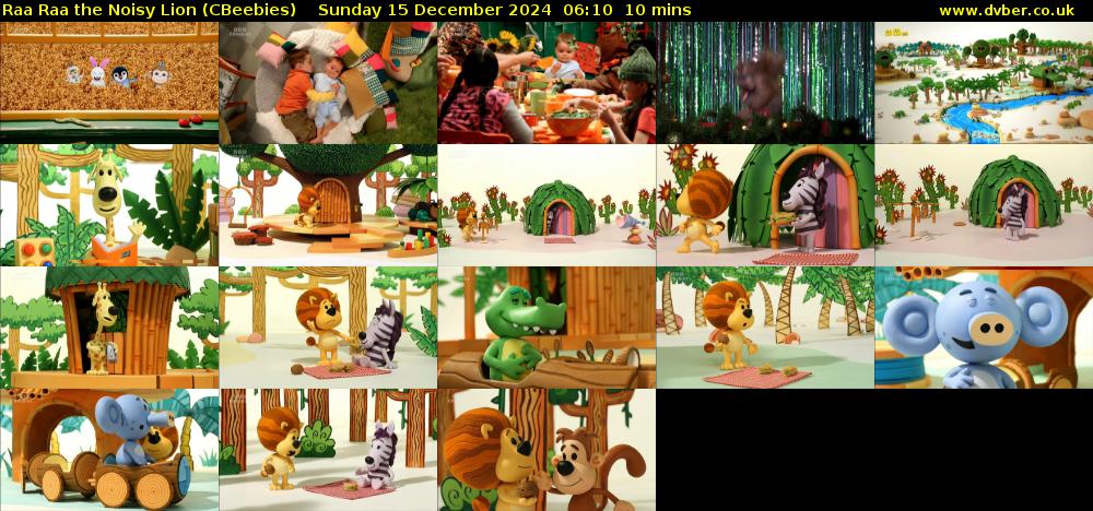 Raa Raa the Noisy Lion (CBeebies) Sunday 15 December 2024 06:10 - 06:20