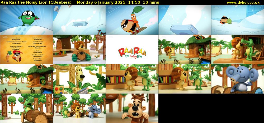 Raa Raa the Noisy Lion (CBeebies) Monday 6 January 2025 14:50 - 15:00