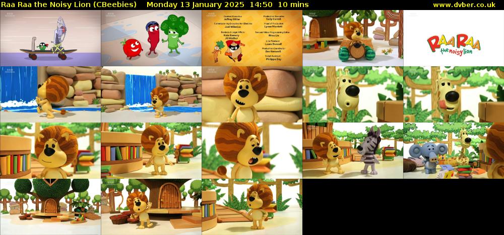 Raa Raa the Noisy Lion (CBeebies) Monday 13 January 2025 14:50 - 15:00