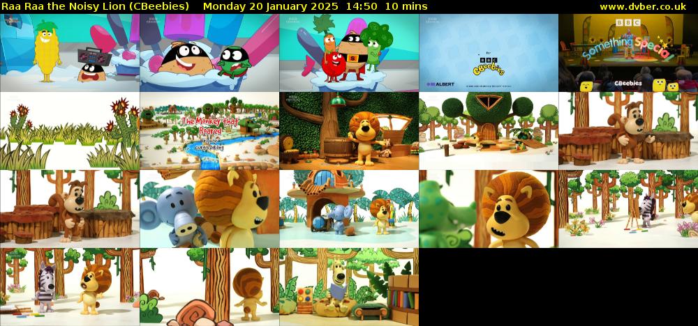 Raa Raa the Noisy Lion (CBeebies) Monday 20 January 2025 14:50 - 15:00