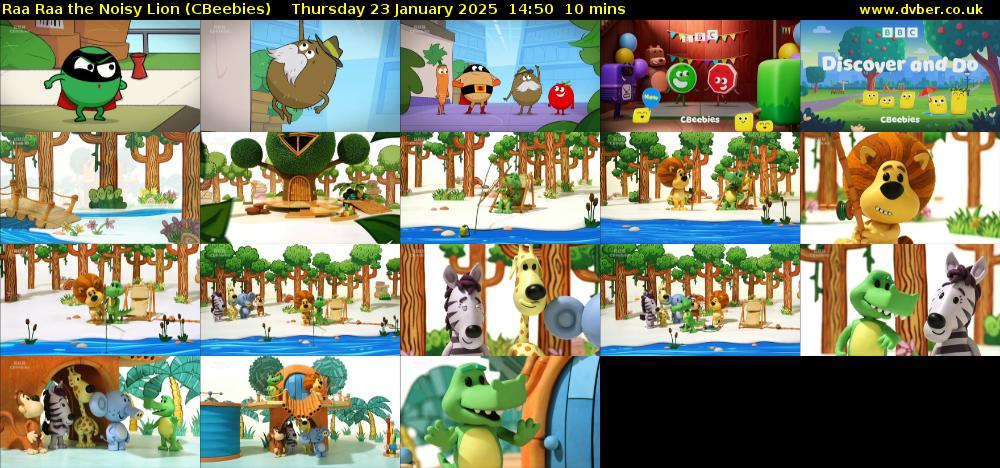 Raa Raa the Noisy Lion (CBeebies) Thursday 23 January 2025 14:50 - 15:00