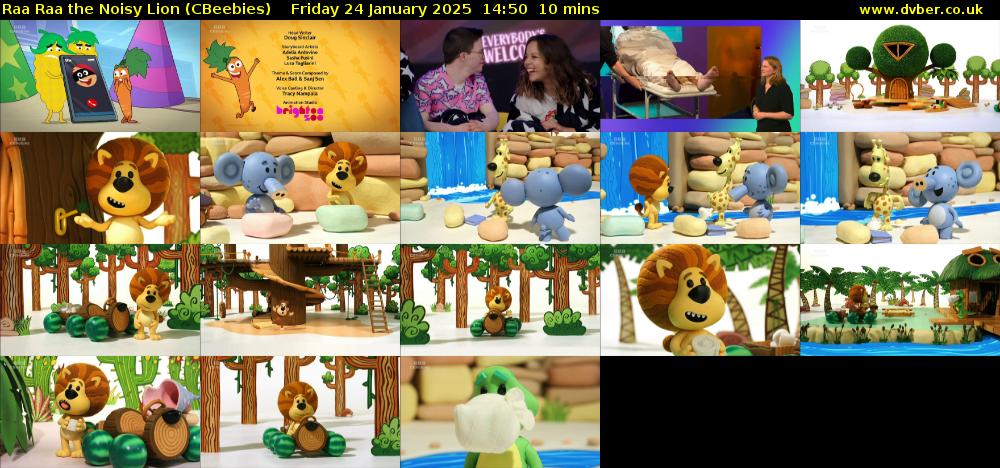 Raa Raa the Noisy Lion (CBeebies) Friday 24 January 2025 14:50 - 15:00