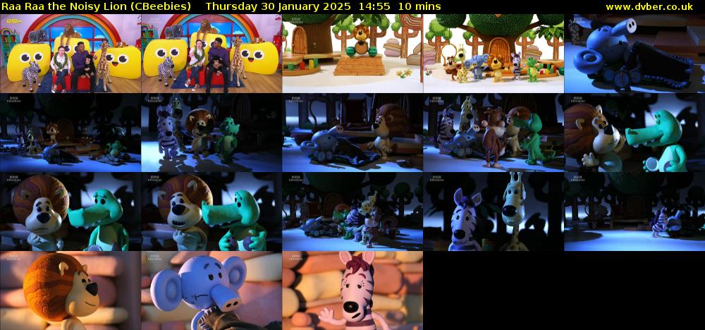 Raa Raa the Noisy Lion (CBeebies) Thursday 30 January 2025 14:55 - 15:05