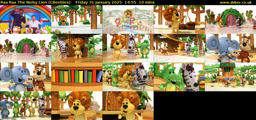 Raa Raa the Noisy Lion (CBeebies) Friday 31 January 2025 14:55 - 15:05