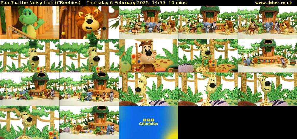 Raa Raa the Noisy Lion (CBeebies) Thursday 6 February 2025 14:55 - 15:05