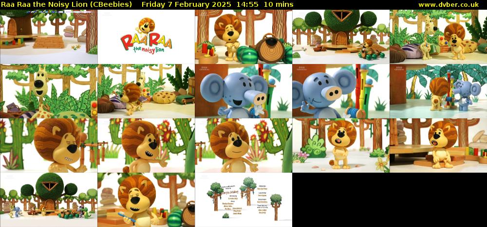 Raa Raa the Noisy Lion (CBeebies) Friday 7 February 2025 14:55 - 15:05