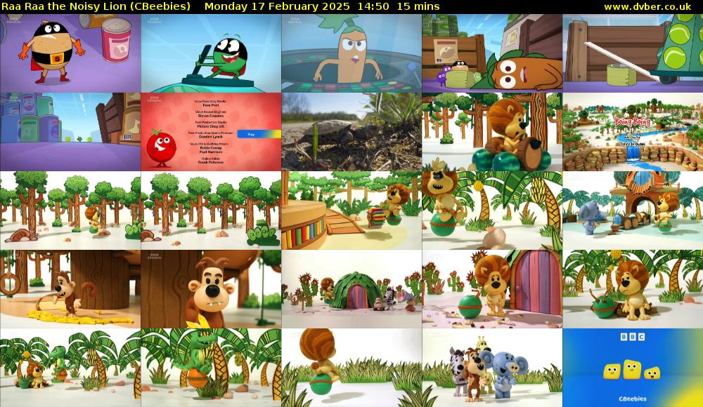 Raa Raa the Noisy Lion (CBeebies) Monday 17 February 2025 14:50 - 15:05