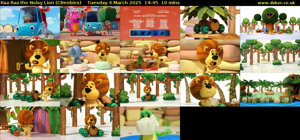 Raa Raa the Noisy Lion (CBeebies) Tuesday 4 March 2025 14:45 - 14:55