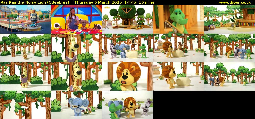 Raa Raa the Noisy Lion (CBeebies) Thursday 6 March 2025 14:45 - 14:55