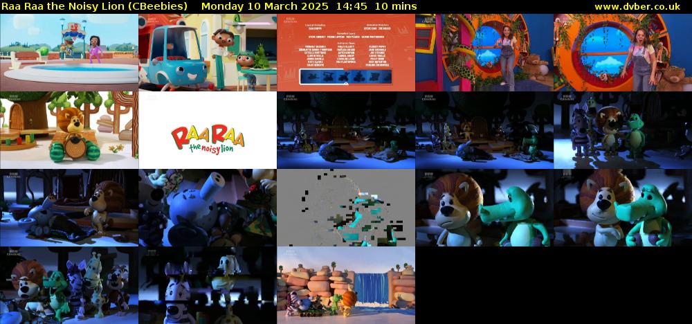 Raa Raa the Noisy Lion (CBeebies) Monday 10 March 2025 14:45 - 14:55