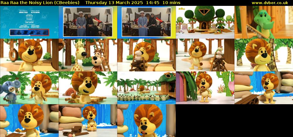 Raa Raa the Noisy Lion (CBeebies) Thursday 13 March 2025 14:45 - 14:55
