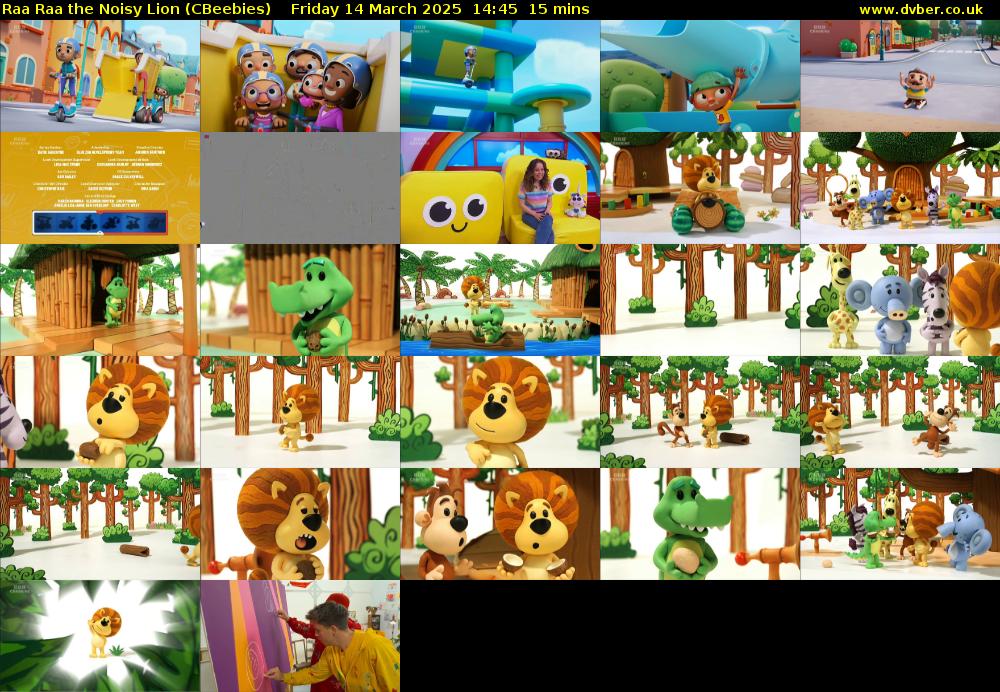 Raa Raa the Noisy Lion (CBeebies) Friday 14 March 2025 14:45 - 15:00