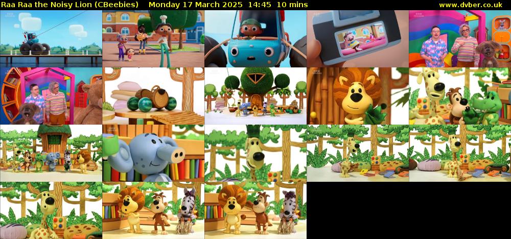 Raa Raa the Noisy Lion (CBeebies) Monday 17 March 2025 14:45 - 14:55