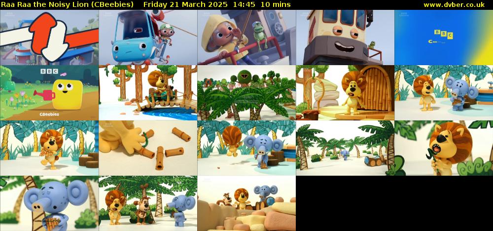 Raa Raa the Noisy Lion (CBeebies) Friday 21 March 2025 14:45 - 14:55