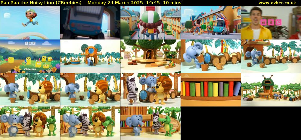 Raa Raa the Noisy Lion (CBeebies) Monday 24 March 2025 14:45 - 14:55